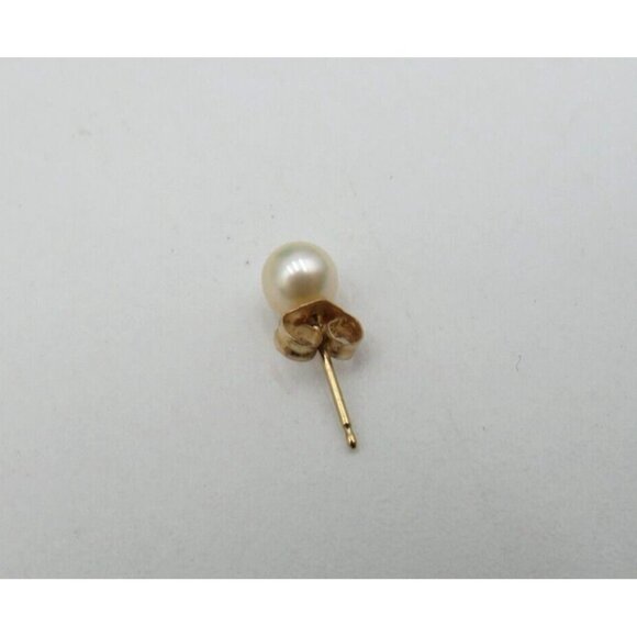 Pearl Earrings Cultured Gold Tone Pierced Stud Post Dainty - Picture 2 of 6